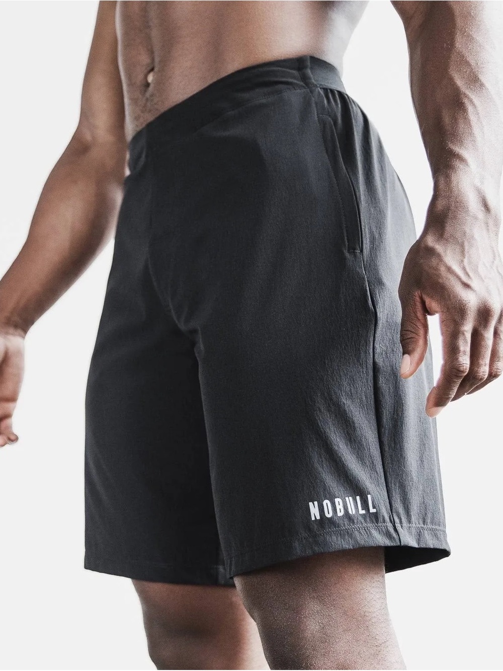 NOBULL - MEN’S WOVEN 9” SHORTS - CHARCOAL GRAY /BLACK - NWT - SIZE L